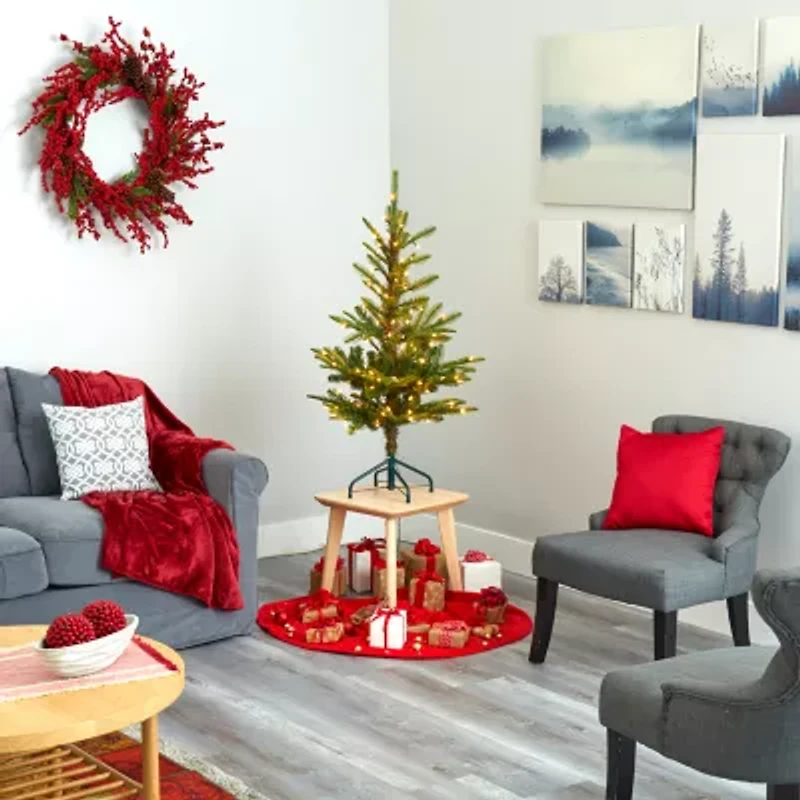 Nearly Natural Layered Foot Pre-Lit Spruce Christmas Tree