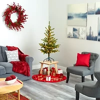 Nearly Natural Layered Foot Pre-Lit Spruce Christmas Tree