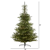 Nearly Natural Layered Faux 7 1/2 Foot Pre-Lit Spruce Christmas Tree