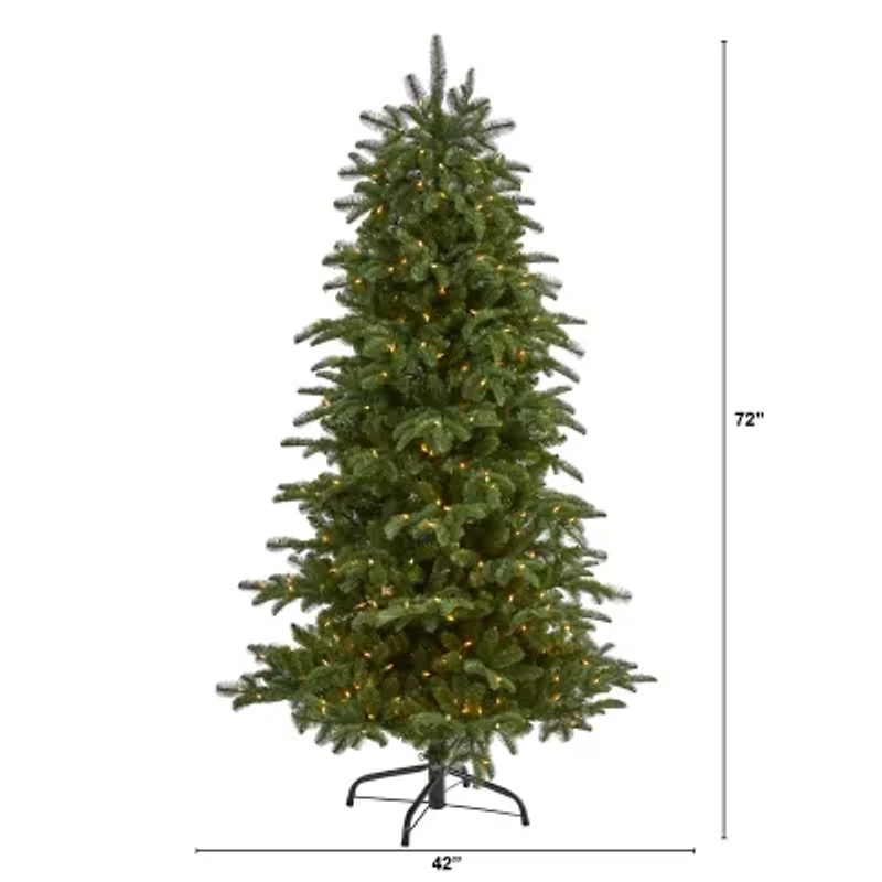 Nearly Natural South Carolina 6 Foot Pre-Lit Fir Christmas Tree