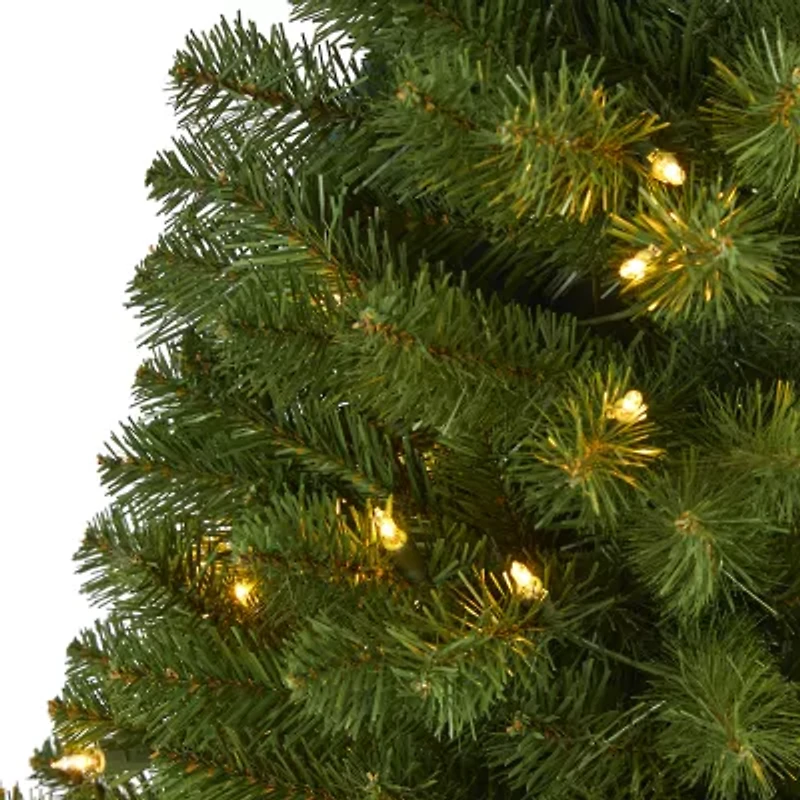 Nearly Natural 5 Foot Pre-Lit Fir Christmas Tree