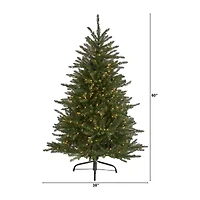 Nearly Natural 5 Foot Pre-Lit Fir Christmas Tree
