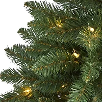 Nearly Natural Spruce Foot Pre-Lit Spruce Christmas Tree