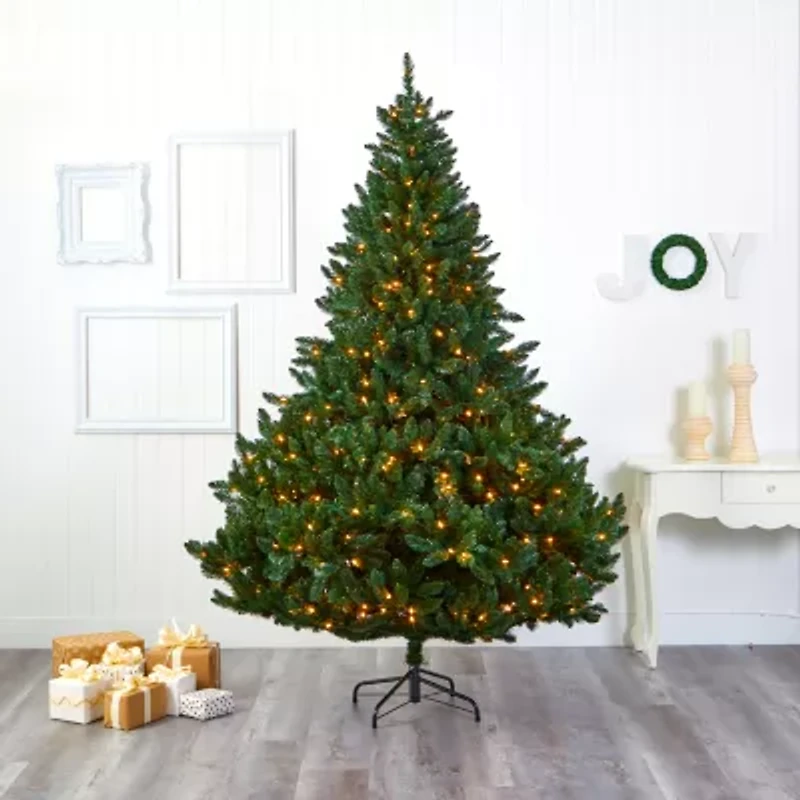 Nearly Natural 8 Foot Pre-Lit Spruce Christmas Tree