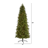 Nearly Natural Slim 9 Foot Pre-Lit Pine Christmas Tree