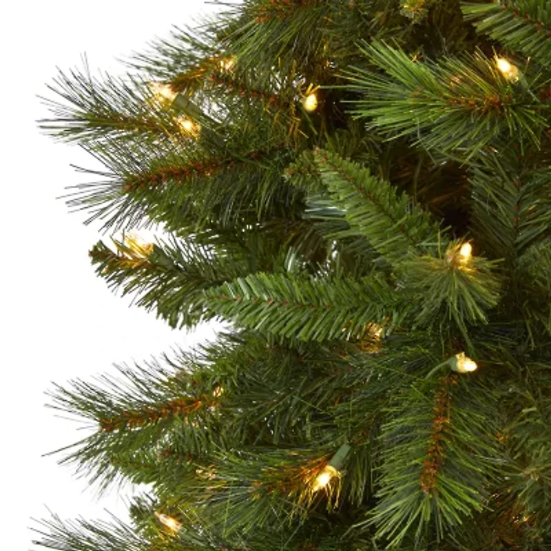 Nearly Natural Slim 9 Foot Pre-Lit Pine Christmas Tree