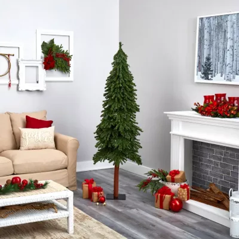 Nearly Natural Grandfaux 6 Foot Pre-Lit Christmas Tree