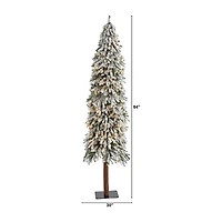 Nearly Natural Flocked Grand Faux Foot Pre-Lit Christmas Tree