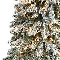 Nearly Natural Flocked Grand Faux 7 Foot Pre-Lit Christmas Tree