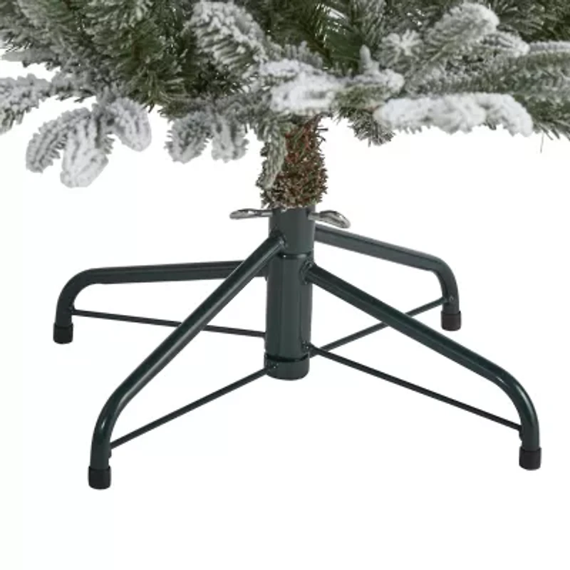 Nearly Natural Flocked 4 1/2 Foot Pre-Lit Spruce Christmas Tree