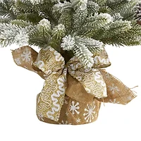 Nearly Natural Flocked Faux With Cones 2 Foot Christmas Tree