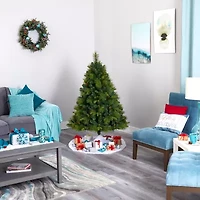 Nearly Natural North Carolina Mixed Faux Foot Pre-Lit Pine Christmas Tree