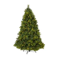 Nearly Natural North Carolina Mixed Faux / Foot Pre-Lit Pine Christmas Tree