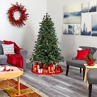 Nearly Natural Snowed Tipped Faux 6 Foot Pre-Lit Pine Christmas Tree