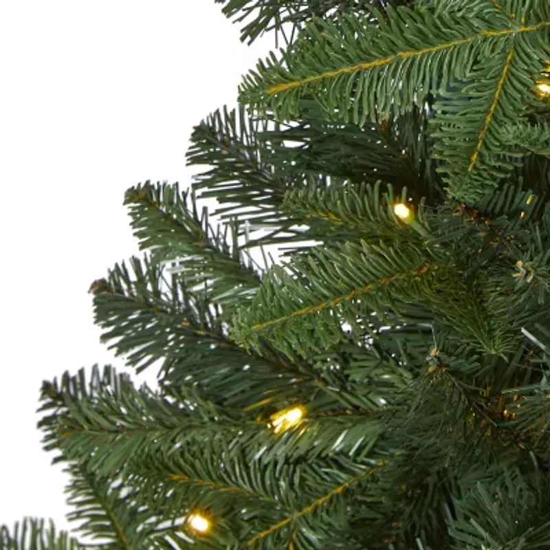 Nearly Natural Flat Back 4 Foot Pre-Lit Spruce Christmas Tree