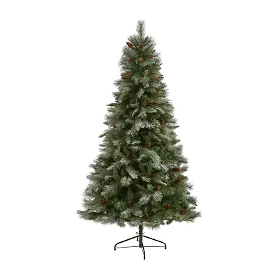 Nearly Natural Snowed Mountain 7 Foot Pine Christmas Tree