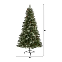 Nearly Natural Snowed Mountain 7 Foot Pine Christmas Tree