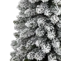 Nearly Natural Flocked Pencil Foot Christmas Tree
