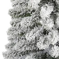 Nearly Natural Flocked Pencil 6 Foot Christmas Tree