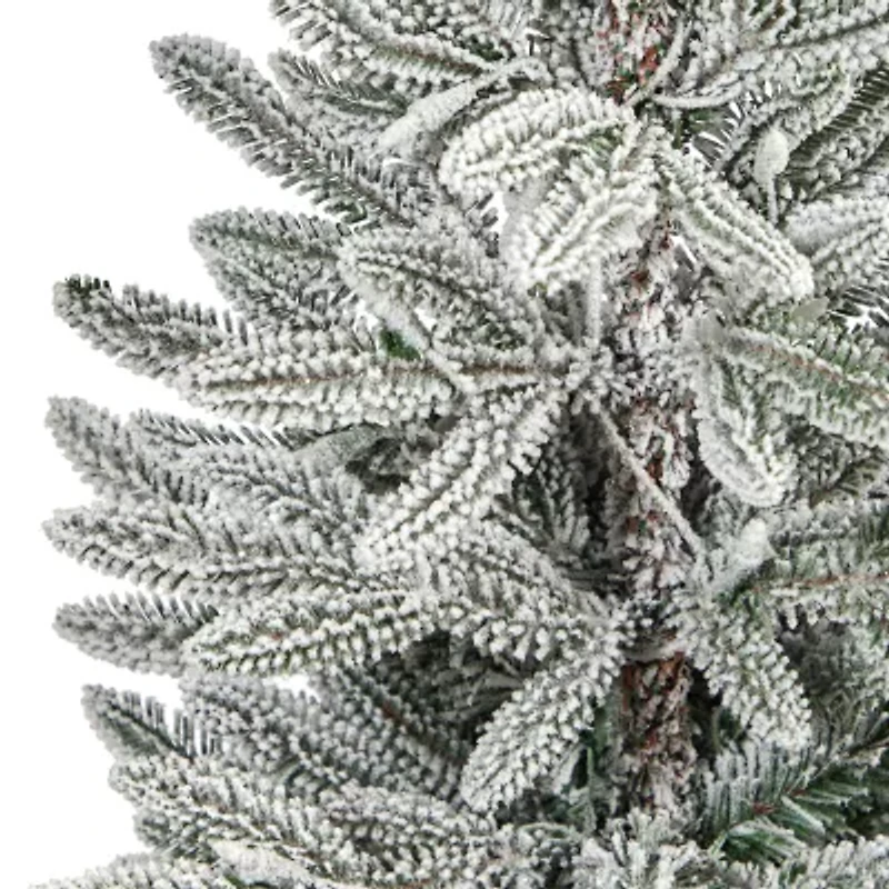 Nearly Natural Flocked 4 Foot Pre-Lit Spruce Christmas Tree
