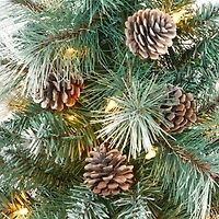 Nearly Natural Frosted Tip 4 Foot Pre-Lit Pine Christmas Tree