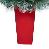Nearly Natural Frosted Tip 4 Foot Pre-Lit Pine Christmas Tree