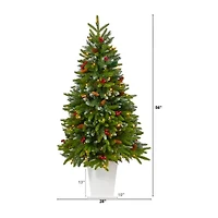 Nearly Natural Snow Tipped 5 Foot Pre-Lit Spruce Christmas Tree