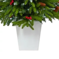 Nearly Natural Snow Tipped 5 Foot Pre-Lit Spruce Christmas Tree