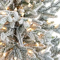 Nearly Natural Flocked Fraser 5 Foot Pre-Lit Fir Christmas Tree