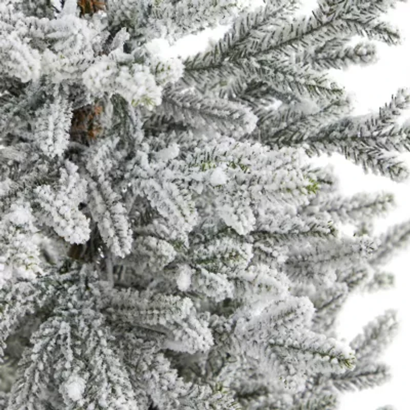 Nearly Natural Fraser In Red Planter 4 1/2 Foot Pre-Lit Fir Christmas Tree