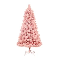 Nearly Natural Pink Faux 7 Foot Pre-Lit Christmas Tree