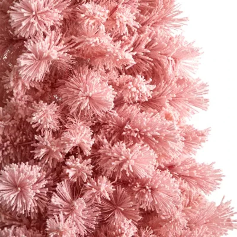 Nearly Natural Pink Faux 7 Foot Pre-Lit Christmas Tree