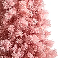 Nearly Natural Pink Faux 7 Foot Pre-Lit Christmas Tree