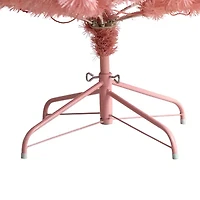 Nearly Natural Pink Faux 7 Foot Pre-Lit Christmas Tree