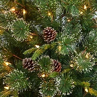 Nearly Natural Snowed Tipped Faux Foot Pre-Lit Pine Christmas Tree