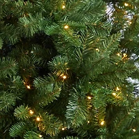 Nearly Natural Flat Back Faux 8 Foot Pre-Lit Spruce Christmas Tree