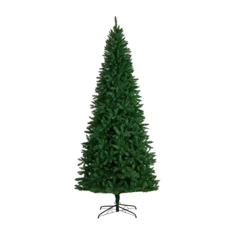 Nearly Natural Green Valley Faux 9 Foot Pre-Lit Fir Christmas Tree