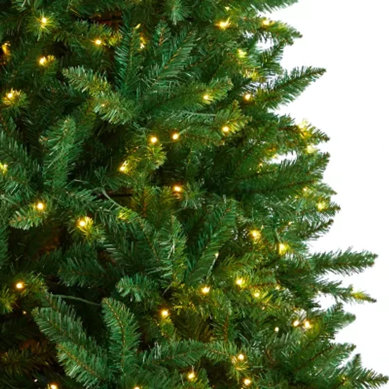 Nearly Natural Green Valley Faux 9 Foot Pre-Lit Fir Christmas Tree