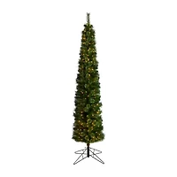 Nearly Natural Pencil Faux 8 Foot Pre-Lit Christmas Tree
