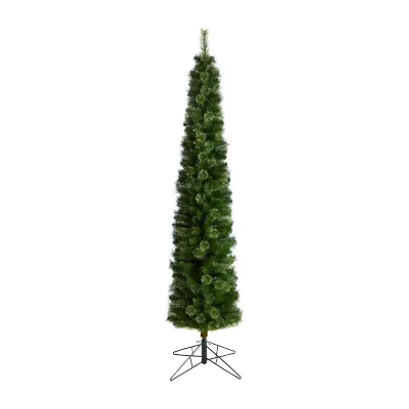 Nearly Natural Pencil Faux 8 Foot Pre-Lit Christmas Tree