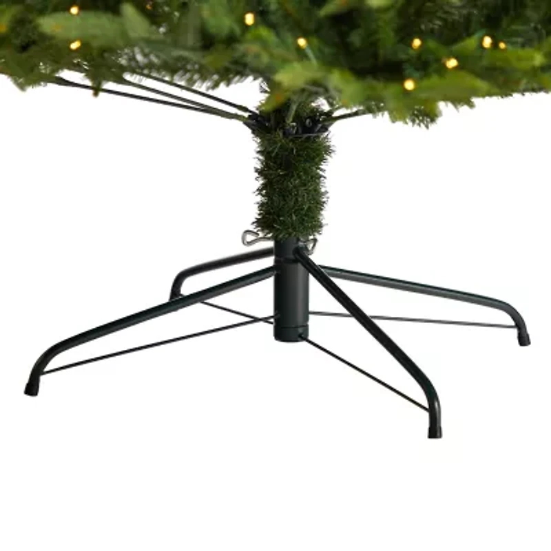 Nearly Natural Faux 8 Foot Pre-Lit Fir Christmas Tree