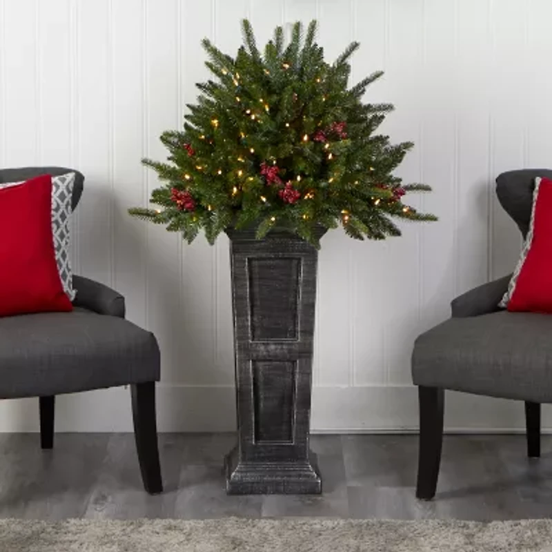 Nearly Natural Faux 4 Foot Pre-Lit Christmas Tree