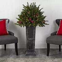 Nearly Natural Faux 4 Foot Pre-Lit Christmas Tree