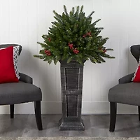 Nearly Natural Faux 4 Foot Pre-Lit Christmas Tree