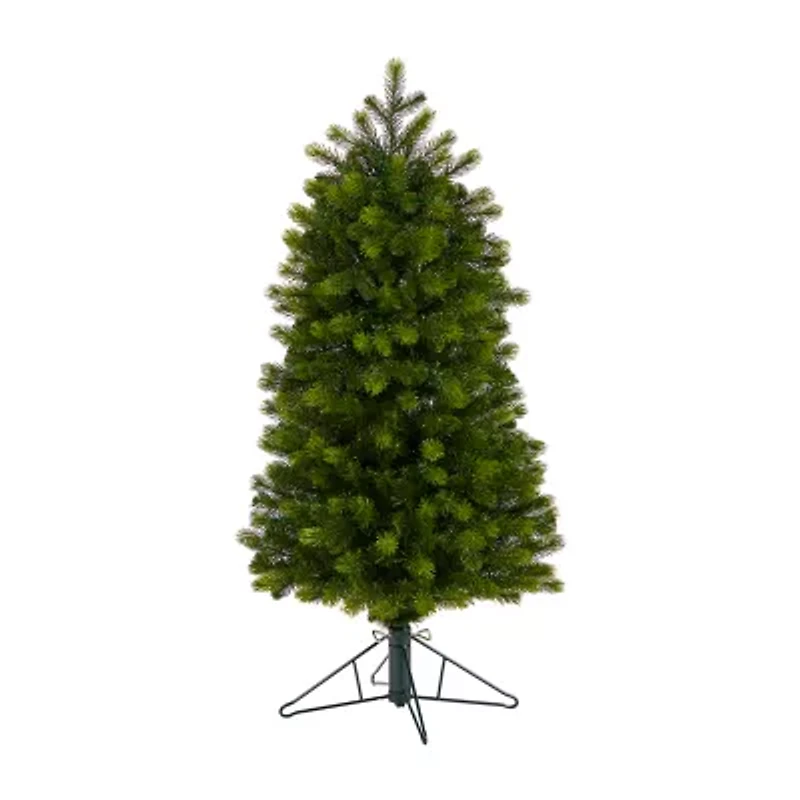 Nearly Natural Slim Faux 4 Foot Pre-Lit Spruce Christmas Tree