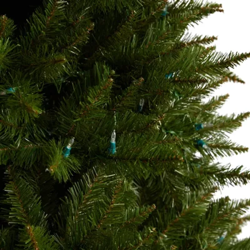 Nearly Natural Faux 7 1/2 Foot Pre-Lit Spruce Christmas Tree