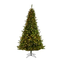 Nearly Natural Green Faux 9 Foot Pre-Lit Spruce Christmas Tree