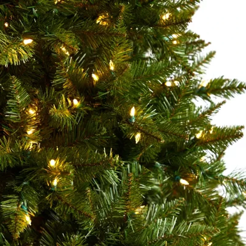 Nearly Natural Green Faux 9 Foot Pre-Lit Spruce Christmas Tree