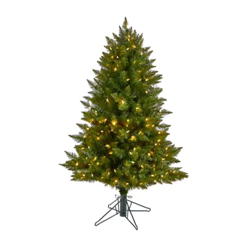 Nearly Natural Vermont Faux 4 Foot Pre-Lit Spruce Christmas Tree