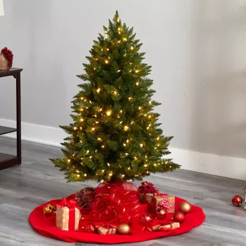 Nearly Natural Vermont Faux 4 Foot Pre-Lit Spruce Christmas Tree
